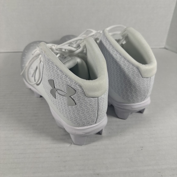Under‎ Armour Spotlight Franchise Rm 4.0 Men Sz 13 White Silver Football Cleats main image 7
